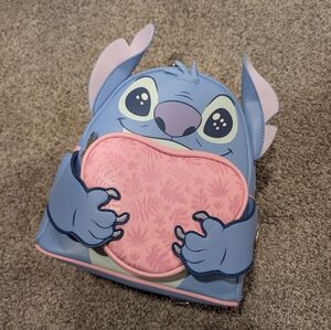 Loungefly Blue and Pink Stitch Backpack